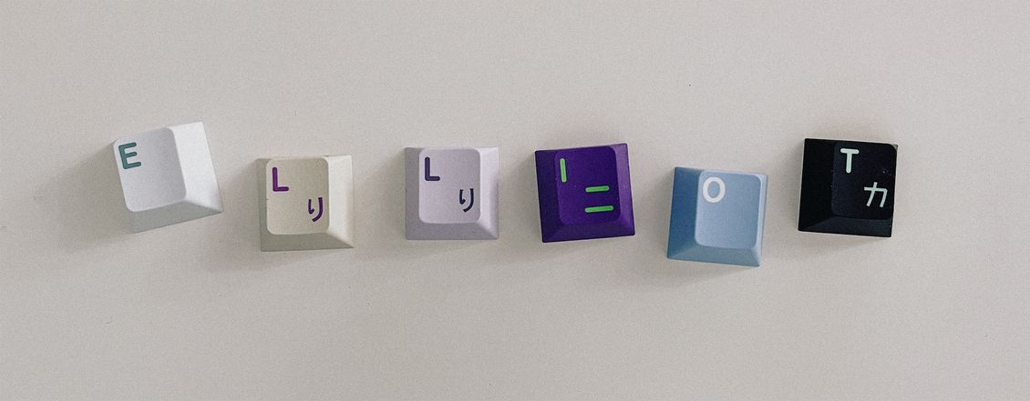 ELLIOT spelt with different coloured keycaps